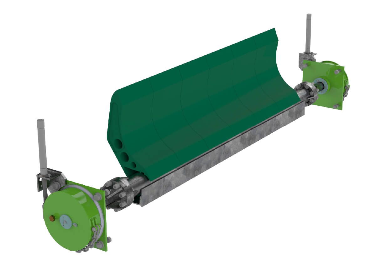 SCRAPER SERIES 700 FOR HEAVY-DUTY BELT CONVEYORS<br>WITH TORSION-TENSIONING DEVICE