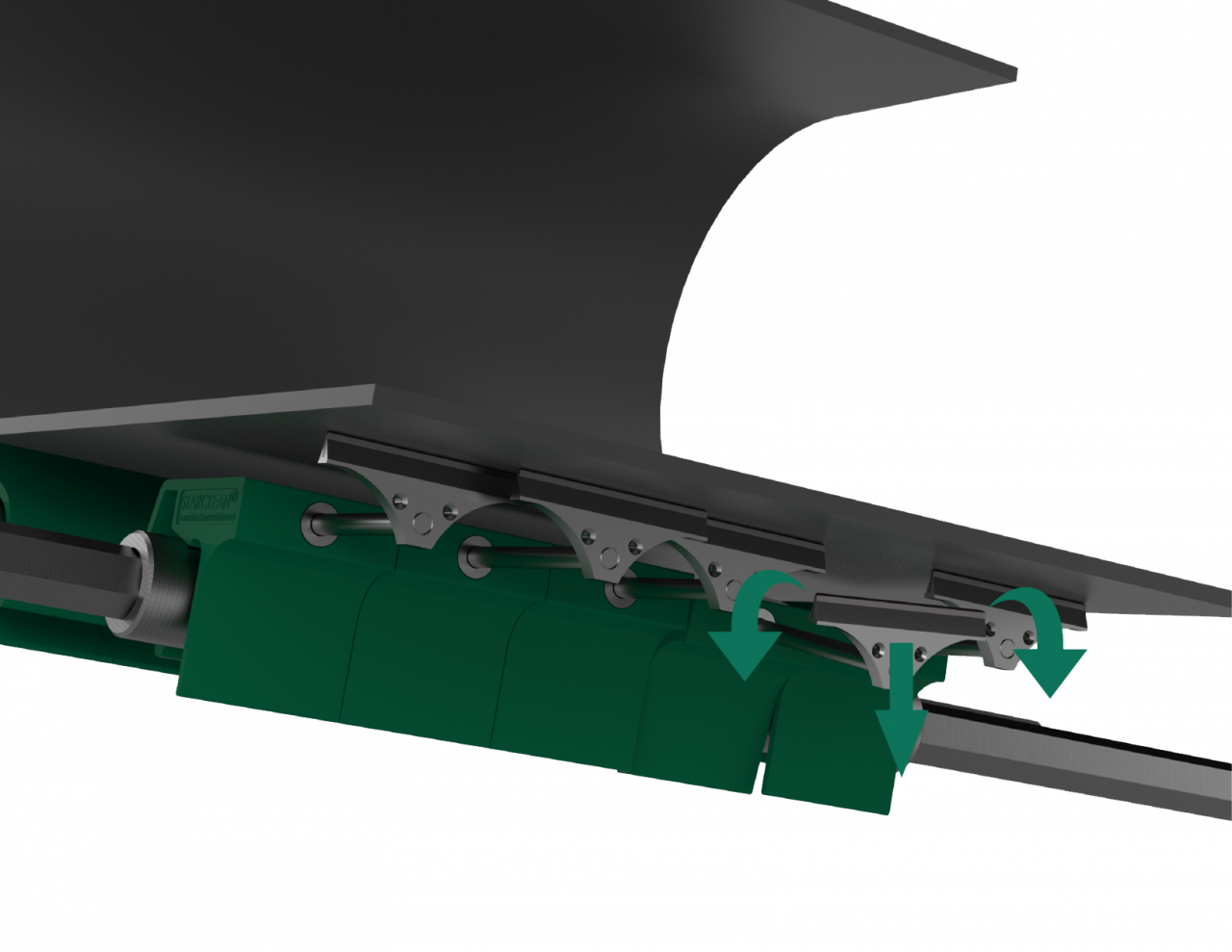 Rascador secundario para la cinta transportadora - Rascador de cinta transportadora STARCLEAN® para una limpieza óptima de la cinta transportadora - Tecnología TWIST-SWING® para rascadores secundarios