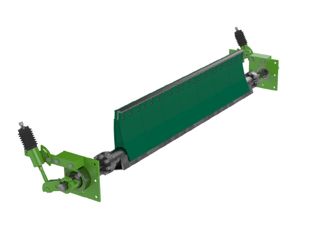 SCRAPER SERIES 600 FOR HEAVY-DUTY BELT CONVEYORS<br>WITH LEVER-TYPE TENSIONING DEVICE